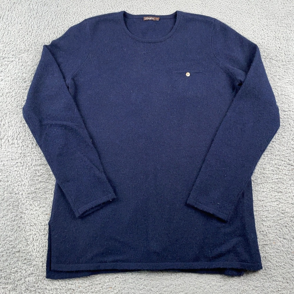 J McLaughlin Sweater Womens Small Blue Cashmere Crewneck Long Sleeve Pullover